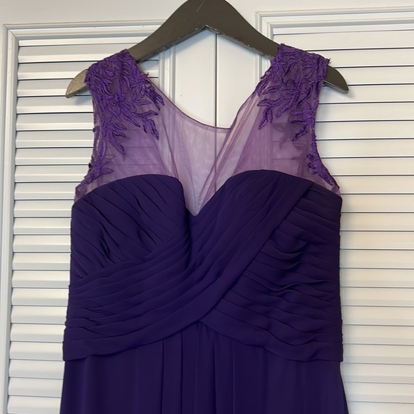 Morilee by Madeline Gardner V-neck Floor-Length Chiffon Evening Dress size 12 - Picture 6 of 14